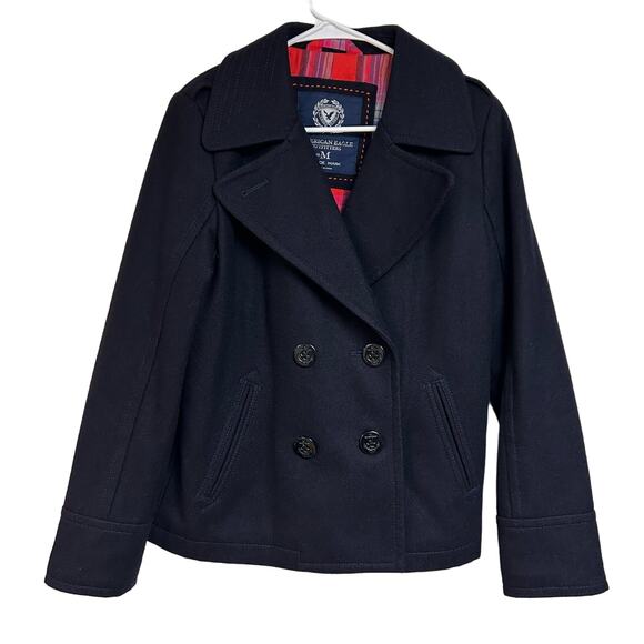 American Eagle Outfitters Jackets & Blazers - American Eagle Navy Blue Wool Blend Pea Coat -Size M